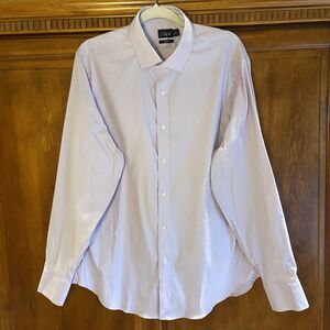 J.Crew Bowery Performance Stretch Dress Shirt Spread Collar Sz Large Lilac Twill